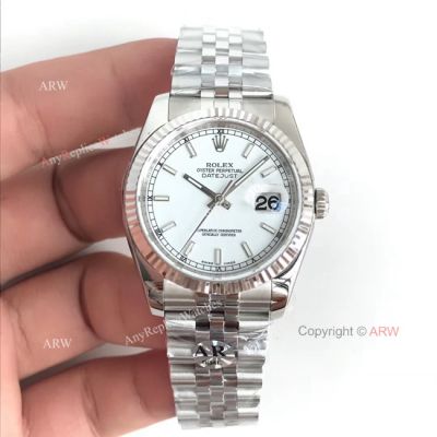AR V2 Replica Rolex Datejust White Face Jubilee 36mm Watch - Rolex AR Factory